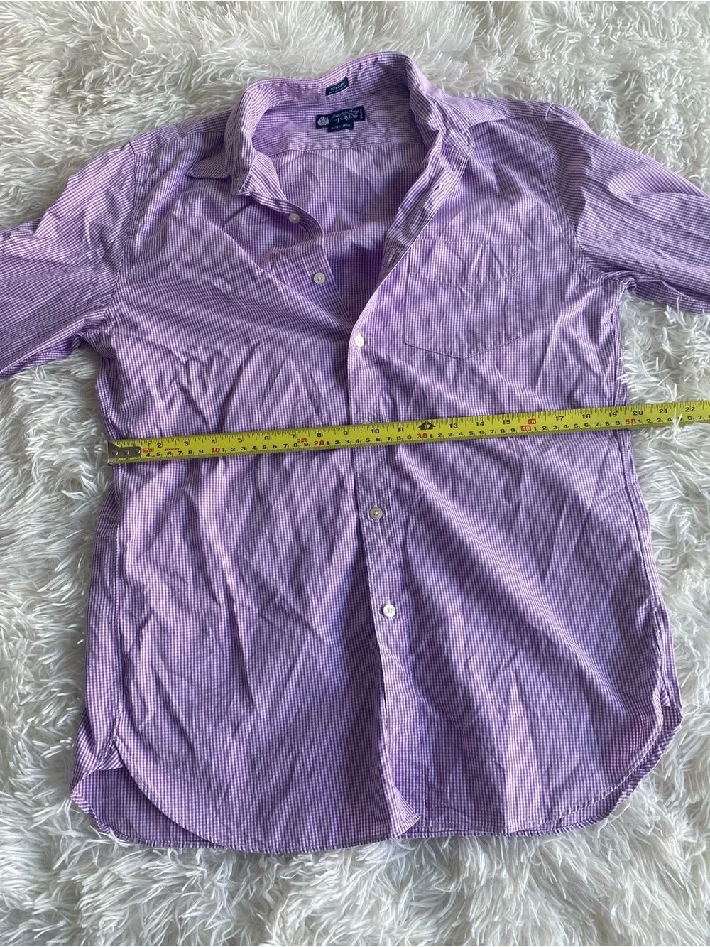 J. Crew Haberdashery Men’s Purple Striped Collared Dress Shirt size Medium